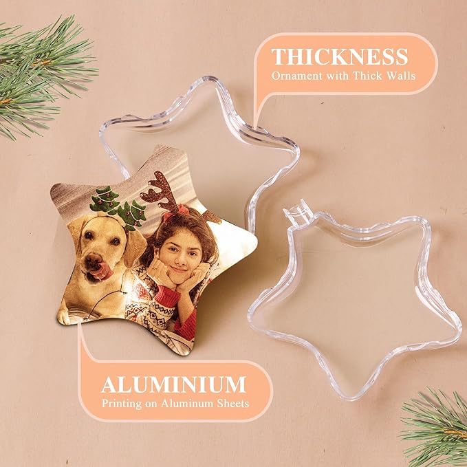 Personalized Photo Ball Christmas Ornaments Custom Double-Sided Picture Ornaments for Christmas Trees Christmas Decor Xmas Gifts for Mom Dad Kids Pets - soufeelmy