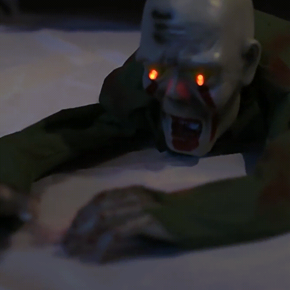 Realistic Crawling Ghost Halloween Prop – Sound-Activated Moving Zombie with Glowing Eyes & Scary Screams, Haunted House Party Decoration - soufeelmy