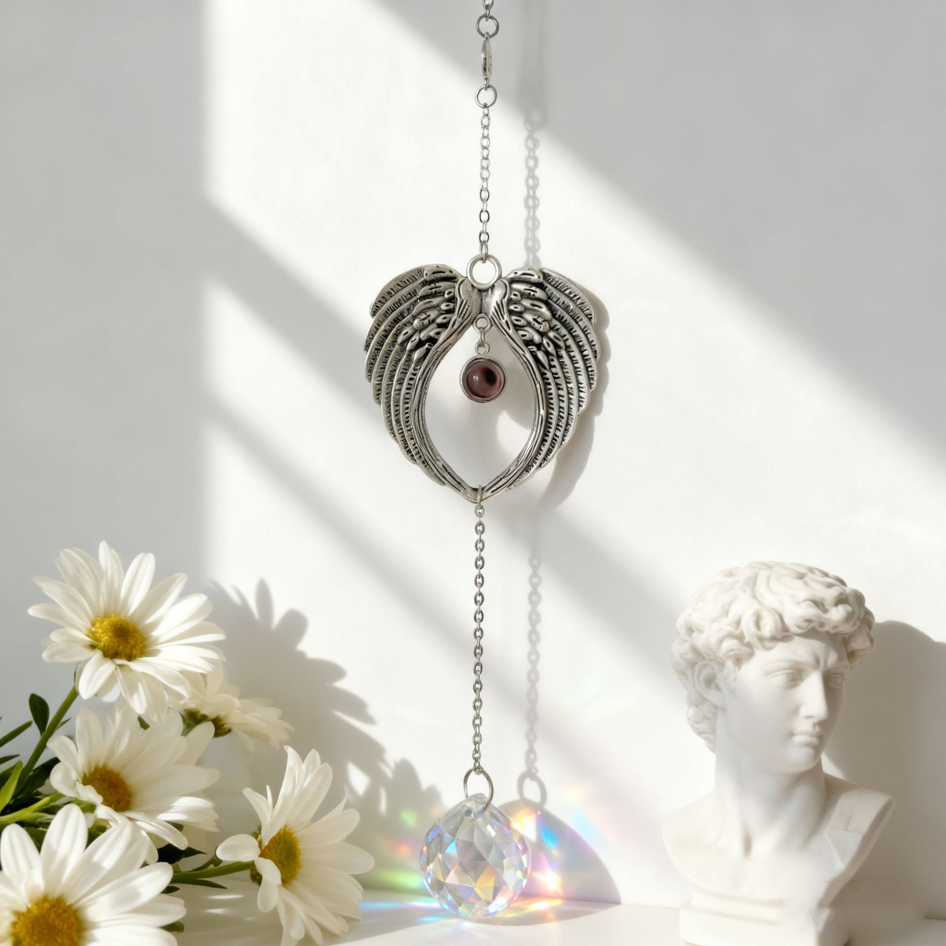 Personalized Angel Photo Sun Catcher Projection Car Ornaments Memorial Gift - soufeelau