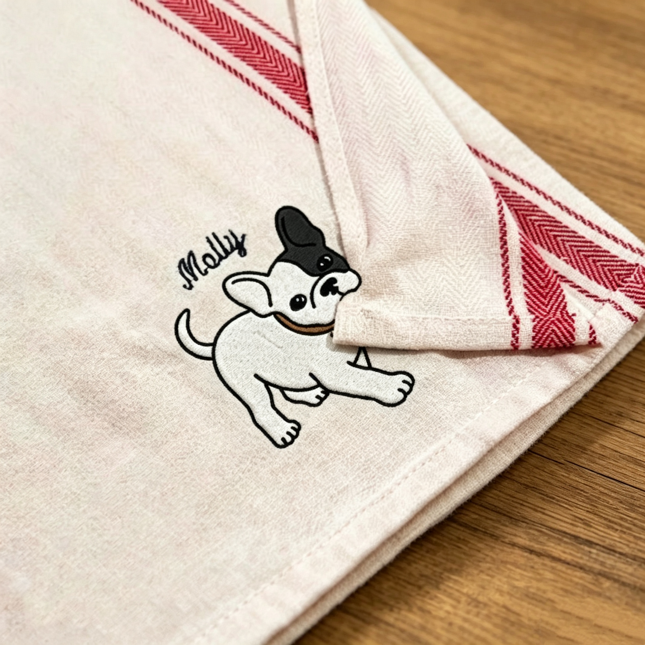 Personalized Dog & Cat Embroidered Hand Towel – Custom Pet Name Towel for Bathroom & Kitchen - soufeelau