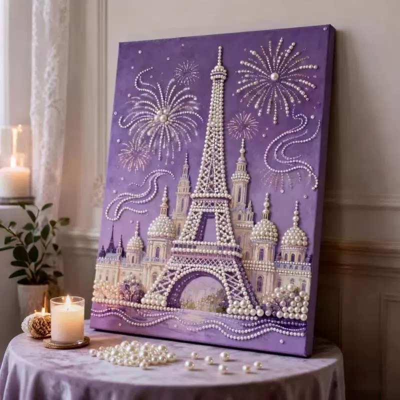 DIY Pearl Painting Kit with Frame and Beginner-Friendly Craft Set, Elegant Bead Art Perfect Gift for Family, Friends, or Yourself - soufeelau