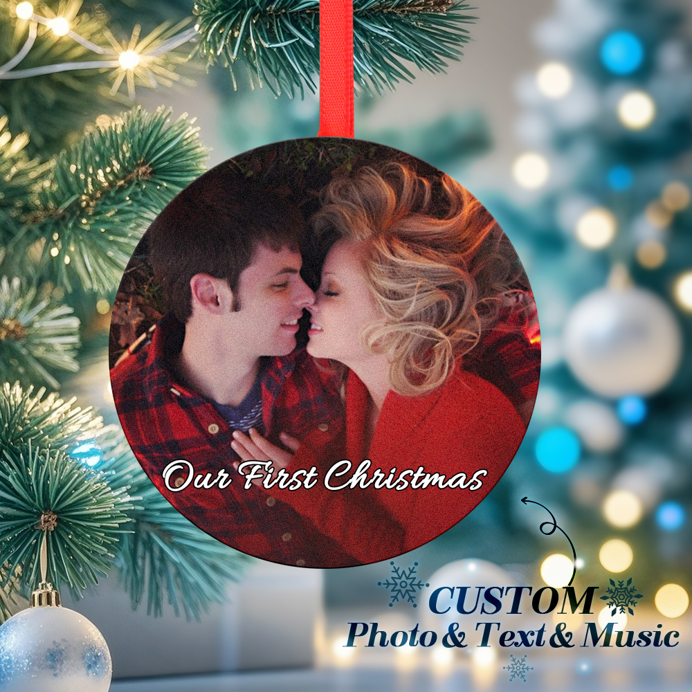 Custom Music and Photo Christmas Ornaments Play Music, Relive Cherished Memories - soufeelau