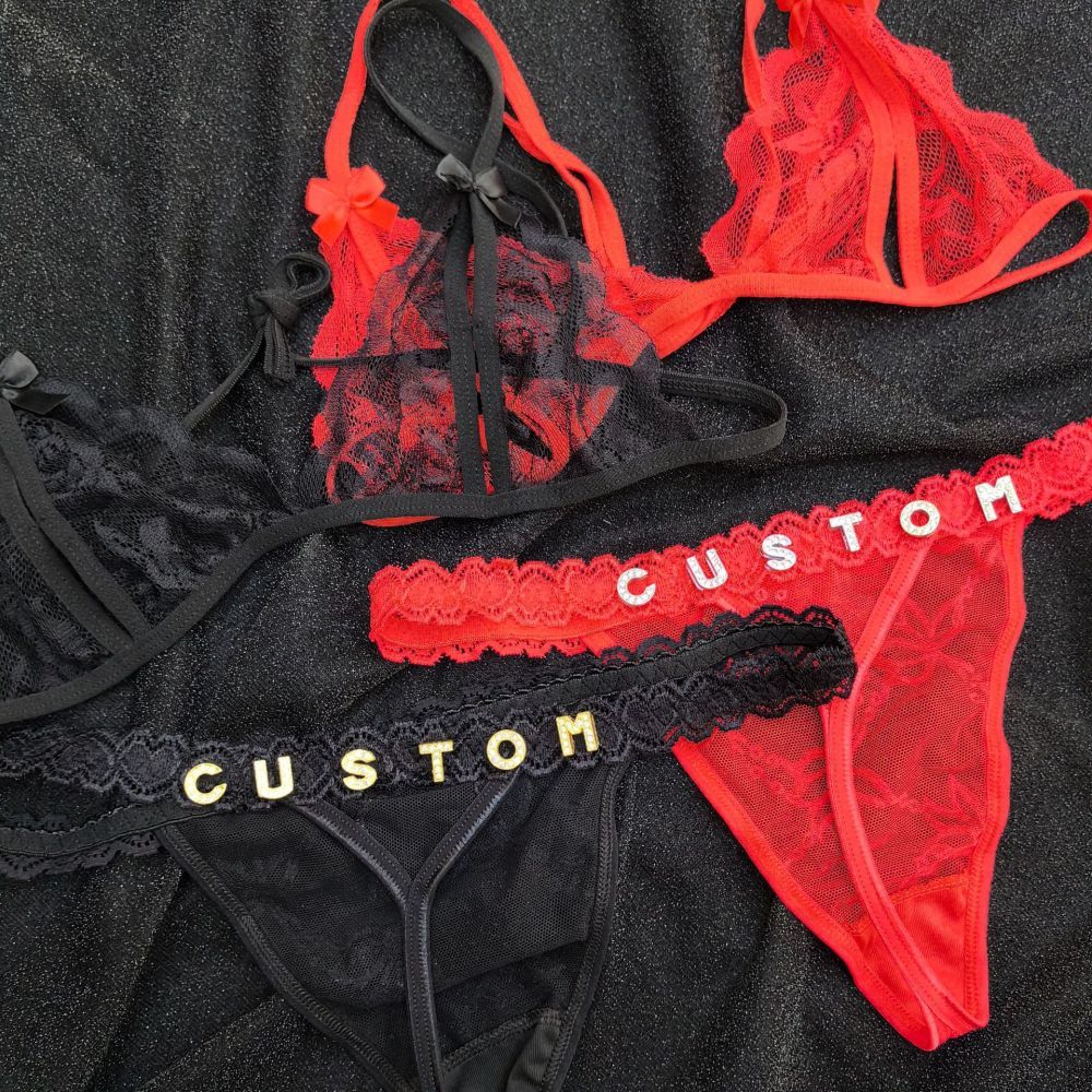 Rose Lace Underwear Set Lingerie And ThongsLace Transparent Underwear Gift For Her - soufeelau