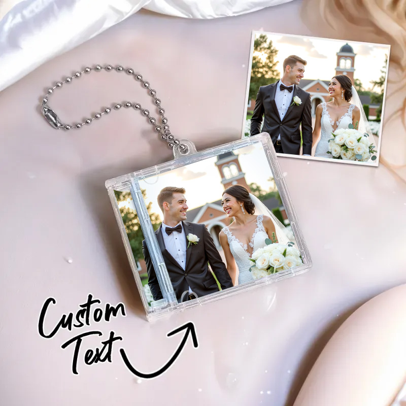 Personalized NFC Keychain Custom Mini Album CD Keychain with Fully Custom Photos+Song Play Your Favorite Spotify Song Instantly Personalized Music Gift Music Lover Keychain CD Album Wedding Gifts - soufeelau