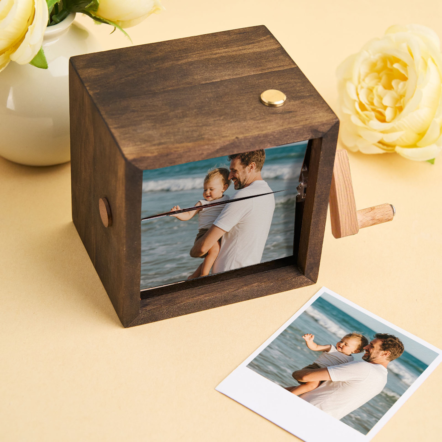 Custom To My Dad Photo Flipbook Frame Animation Machine Mechanical Hand-cranked Flipbook Box Photo Cube Frame Father's Day Gifts - soufeelau