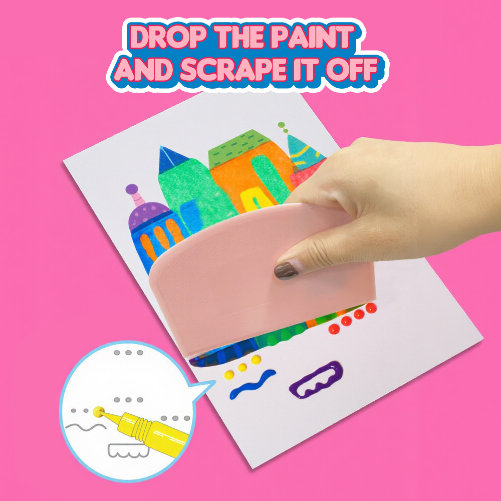 Rainbow Scratch Painting Children's Diy Fun Bookmark Postcard Painting for Children - soufeelau