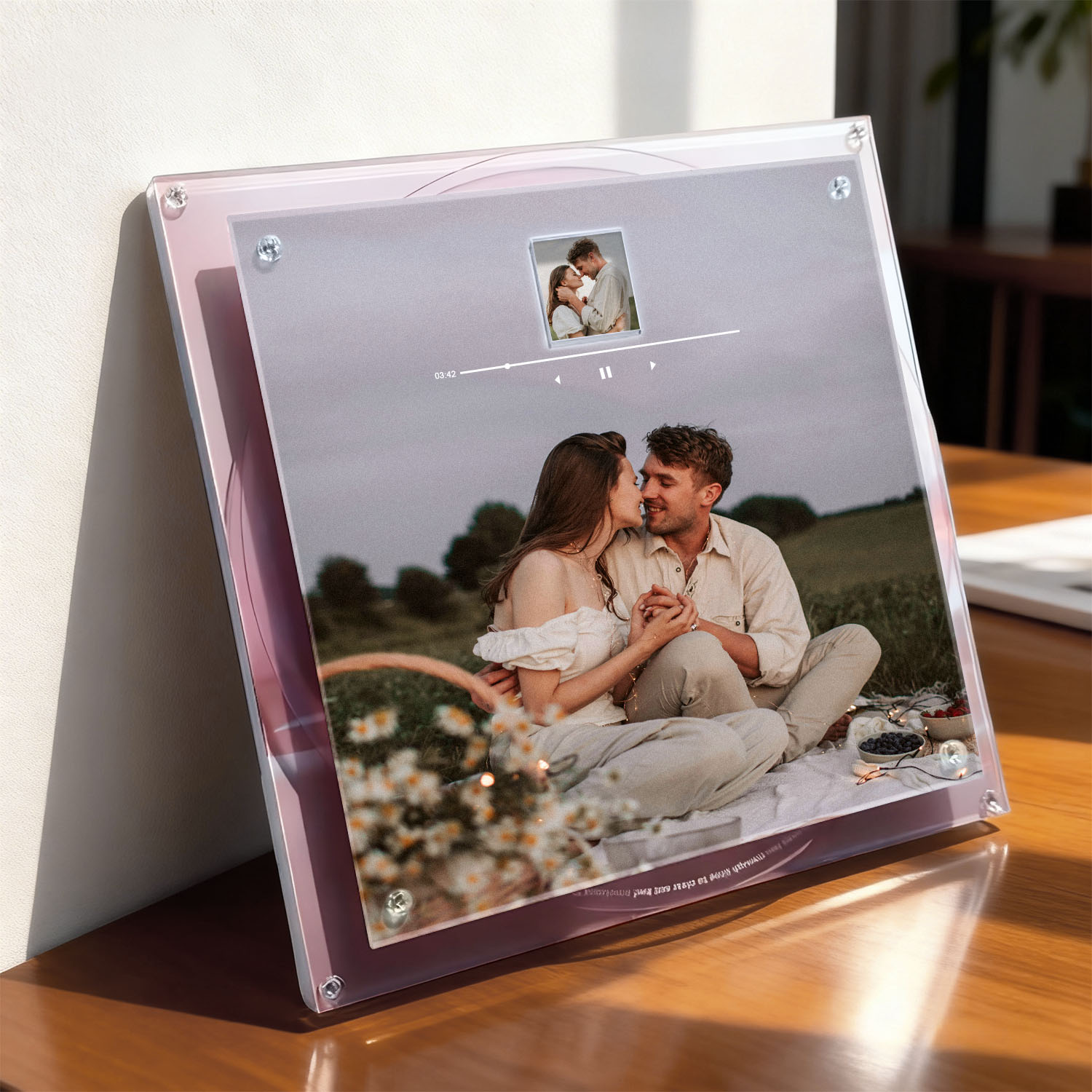 Custom Acrylic Music Photo Frame with Rotating Disc 9 Photos & Songs Personalized MP3 Voice Gift Christmas Gifts - soufeelau