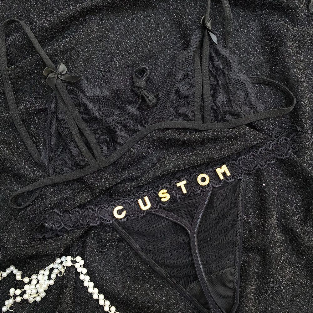 Rose Lace Underwear Set Lingerie And ThongsLace Transparent Underwear Gift For Her - soufeelau