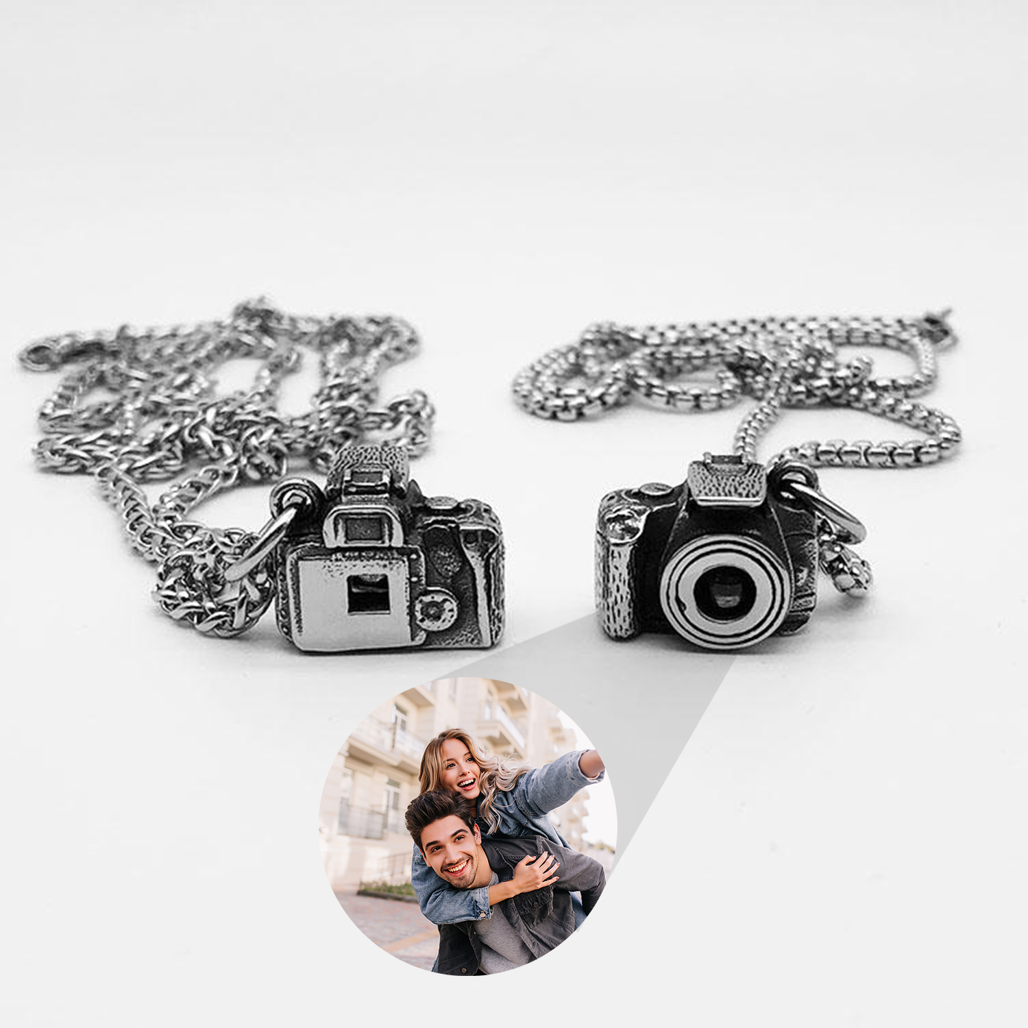 Personalized Photo Necklace Projection Gem Camera Necklace Anniversary Gifts for Him - soufeelau