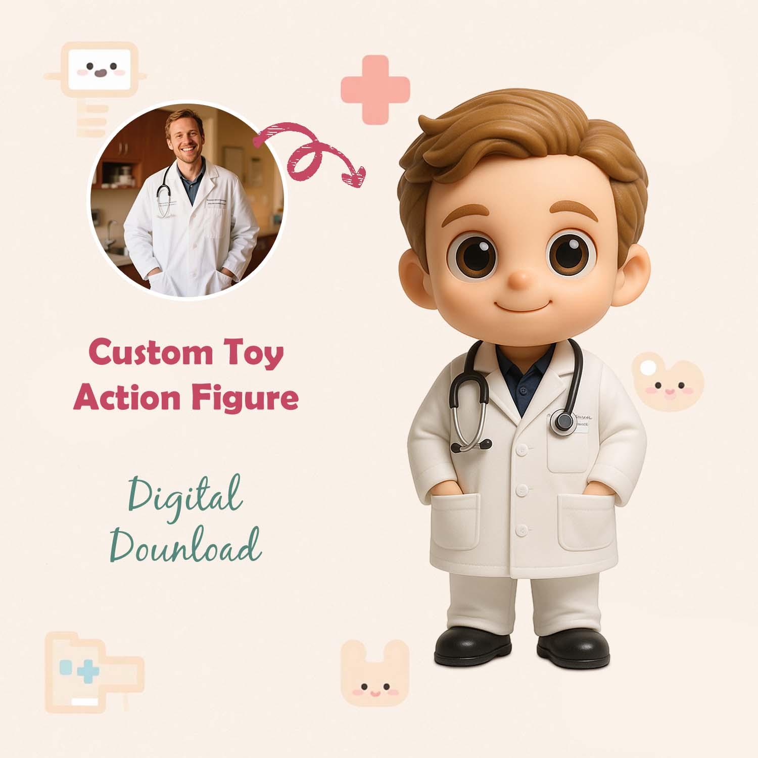 Custom 3D Action Figure From Your Photo Personalized Toy Figure Custom Action Figure Gifts For Doctors and Nurses