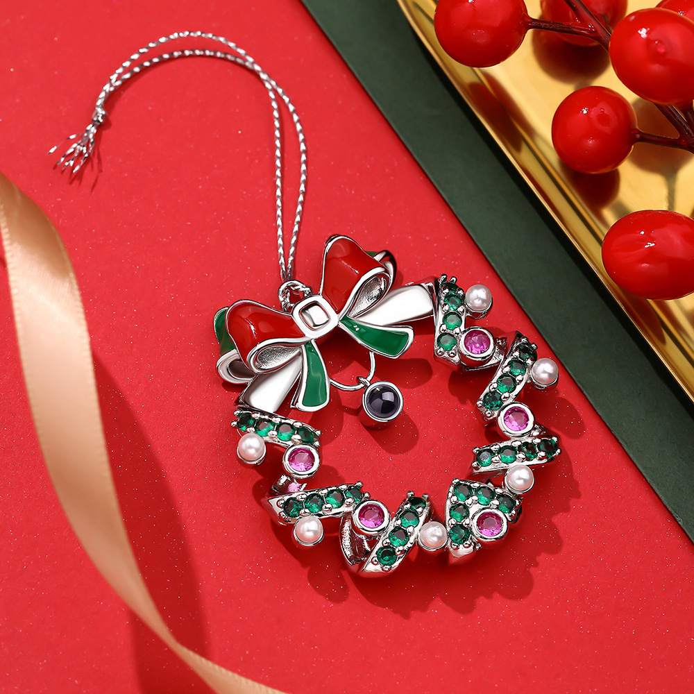 Personalized Photo Projection Ornaments Christmas Wreaths Christmas Gifts - soufeelau