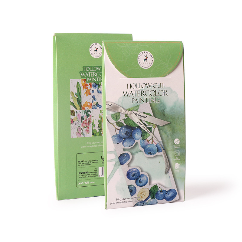 10 Sheets Watercolor Workbook Bookmarks with Free Paint Set Say Goodbye to Anxiety Awaken Your Artistic Talent - soufeelau