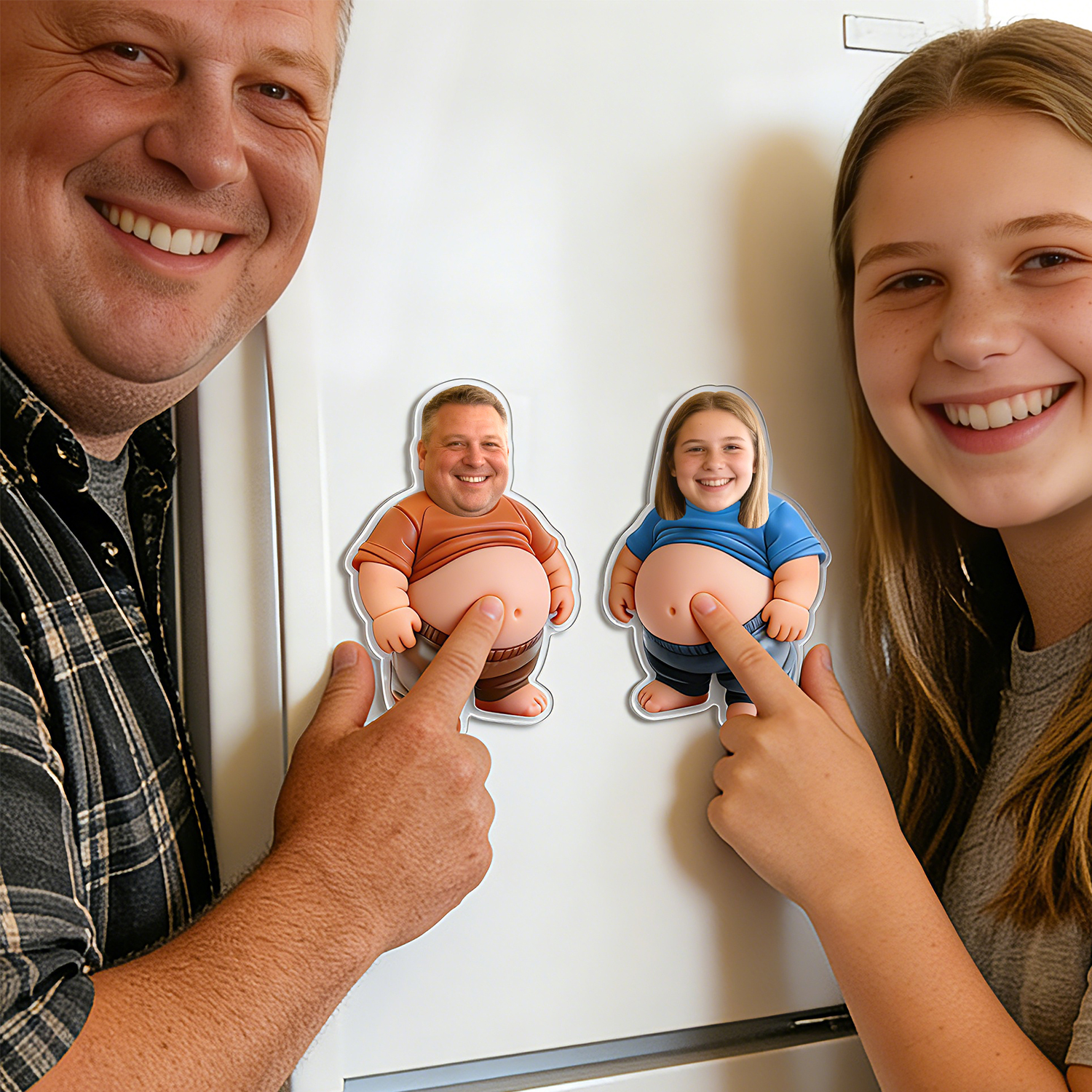 Custom Face Squishy Belly Anti-collision Sticker – Personalized Photo Sticker with Soft Squeeze Belly Cute Funny Father's Day Gift for Dad - soufeelau