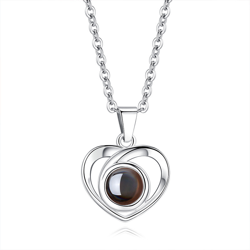 Custom Photo Necklace Projection Creative Heart Shape Gifts Anniversary Gifts for Her