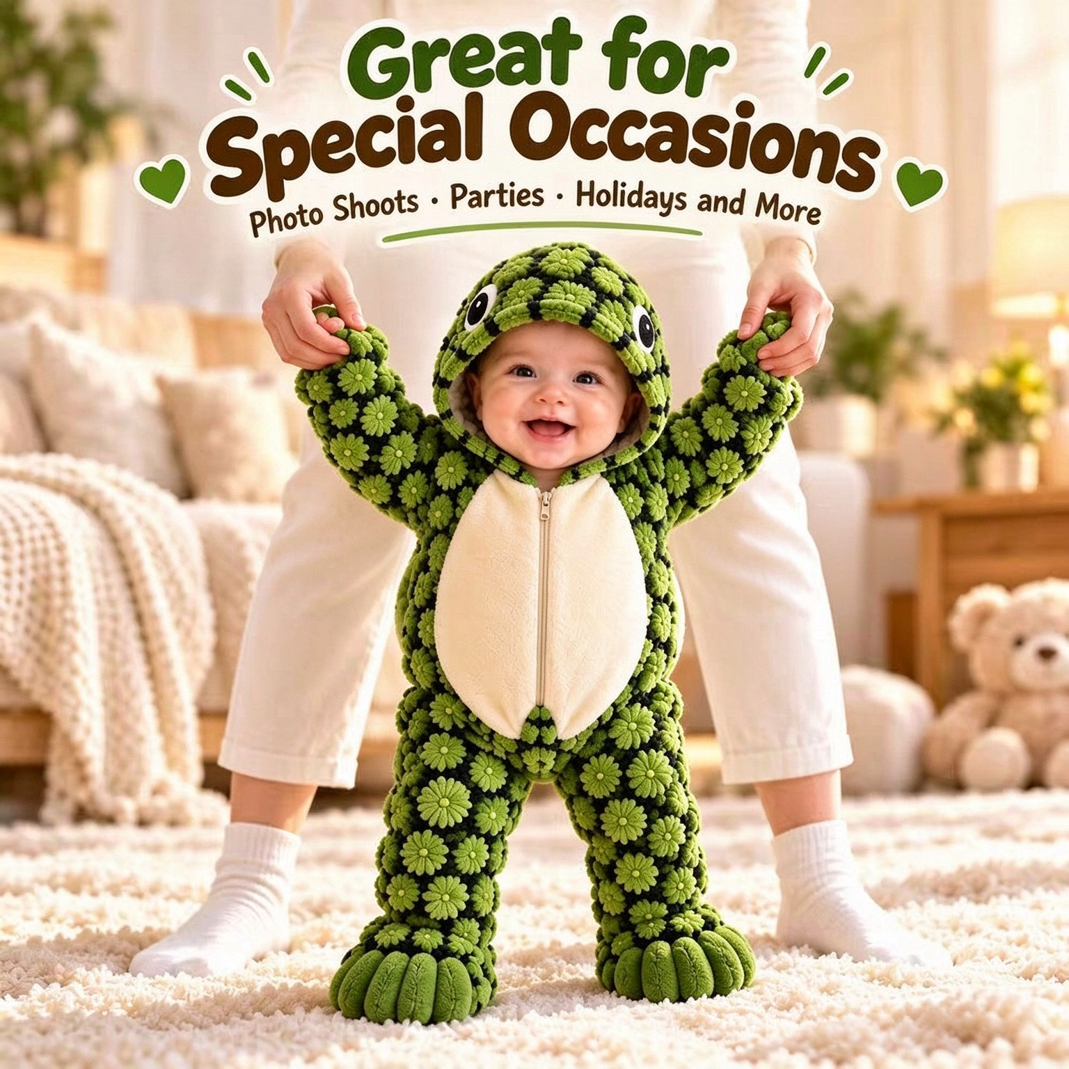 Little Turtle Plush Onesie for Babies – Adorable Turtle Shell Romper - soufeelau