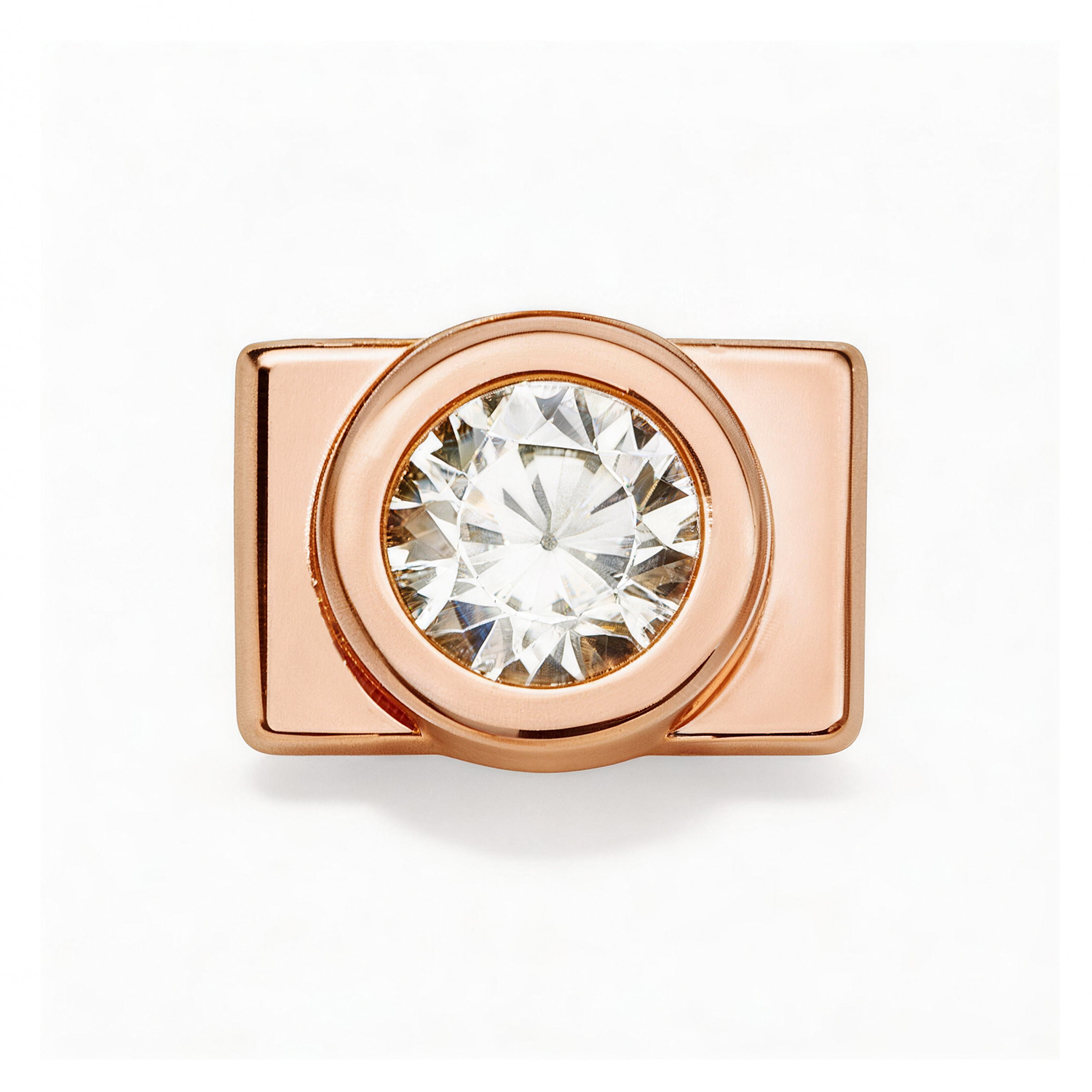 Large Round Diamond Charm - Rose Gold - soufeelau