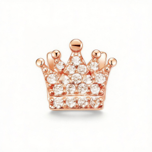 Diamond Crown Charm - Rose Gold