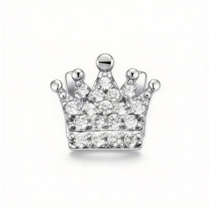 Diamond Crown Charm - Silver