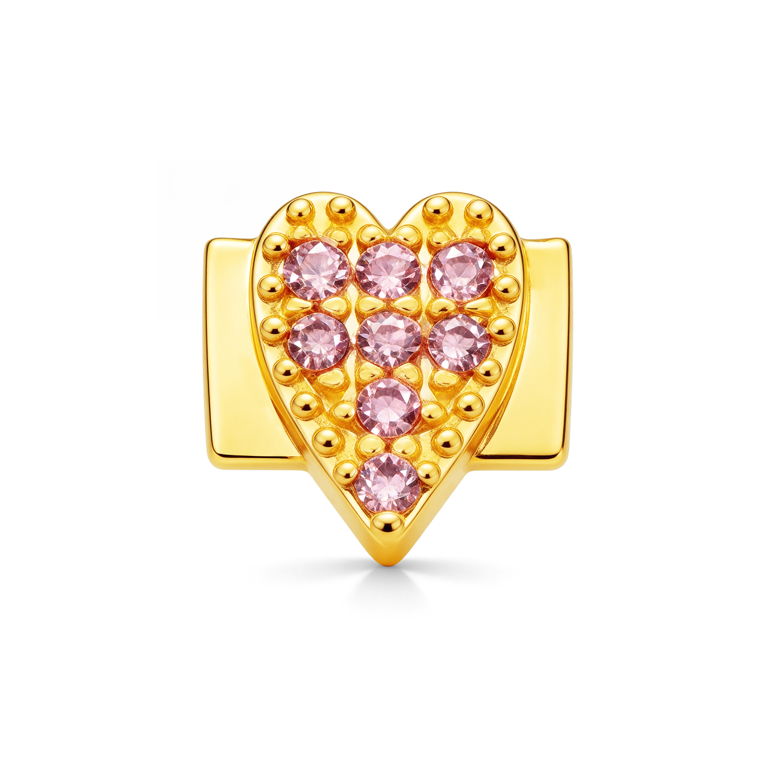 Diamond Heart Charm - Gold - soufeelau