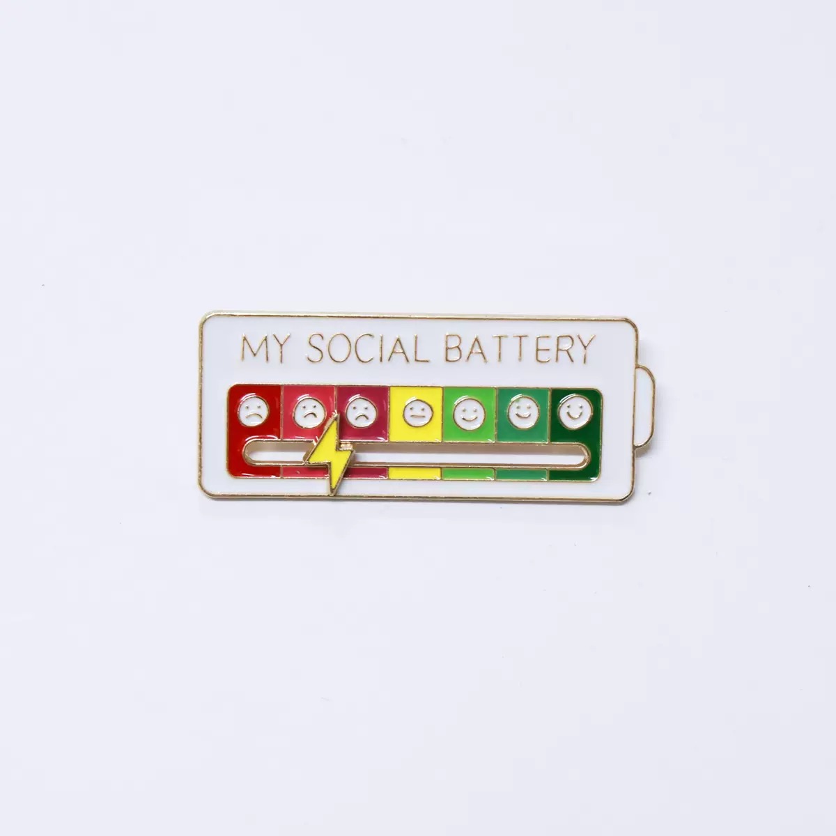 Funny Social Battery Mood Tracker Pin Creative Gift for Friends - soufeelau