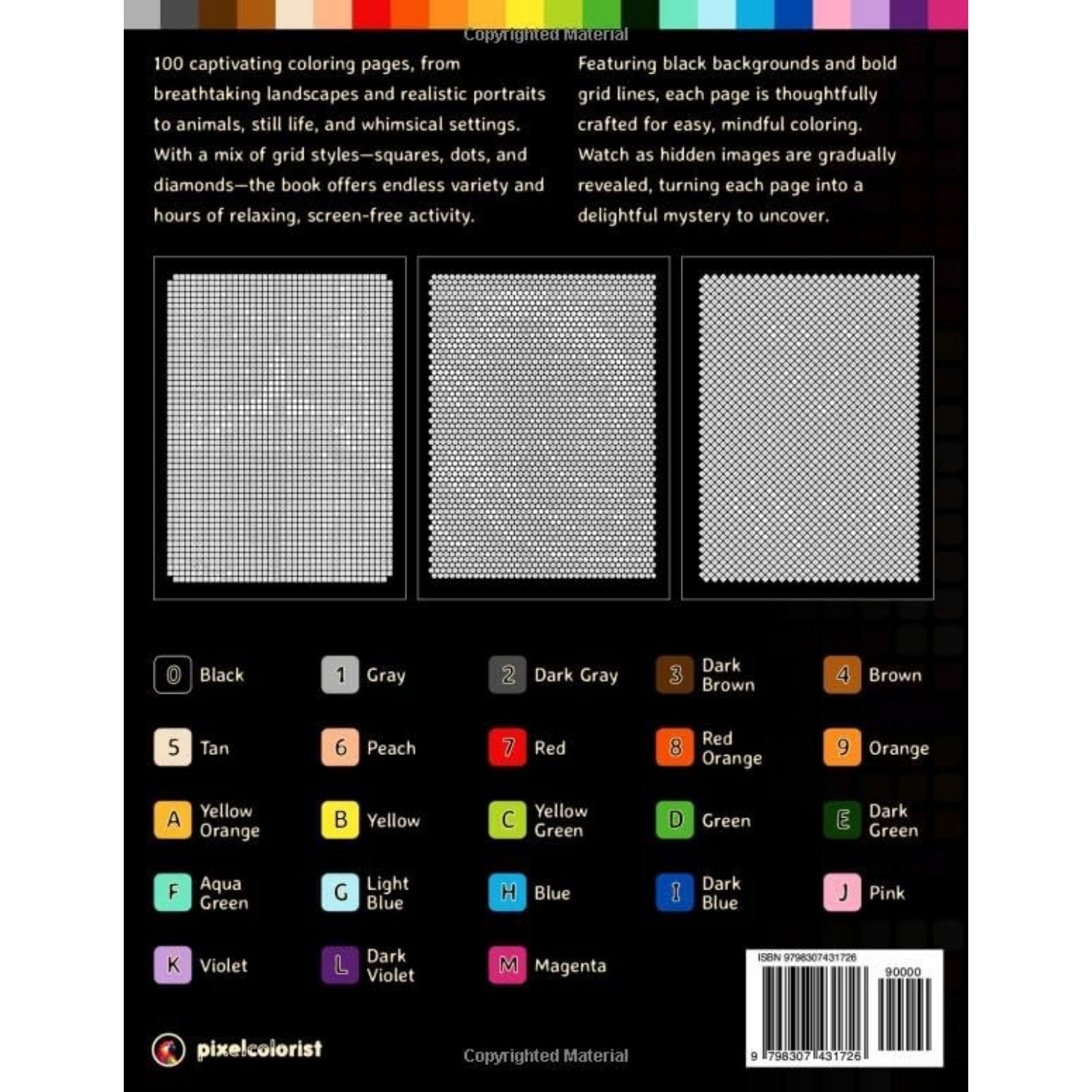 100 Color by Number Mysteries: A Coloring Book for Adults Relaxation and Wonder – Squares, Diamonds, Dots (Pixelcolorist Quest) - soufeelau