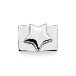 Plain Five-Pointed Star Charm - Silver