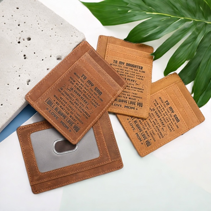 Wallet with Engraving Card Wallet Gifts For Daughter For Son - soufeelau