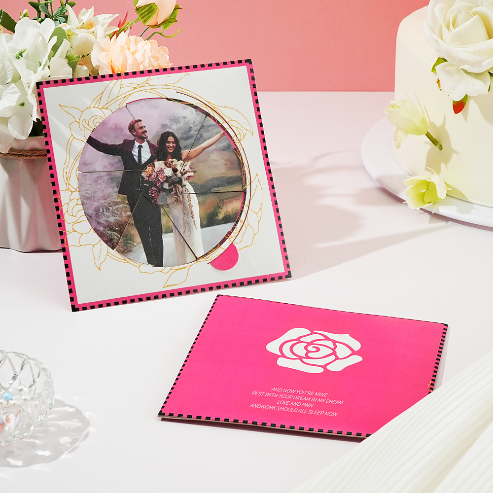 Customized Photo Rotating Greeting Card Double Picture Greeting Card Wedding Gift - soufeelau