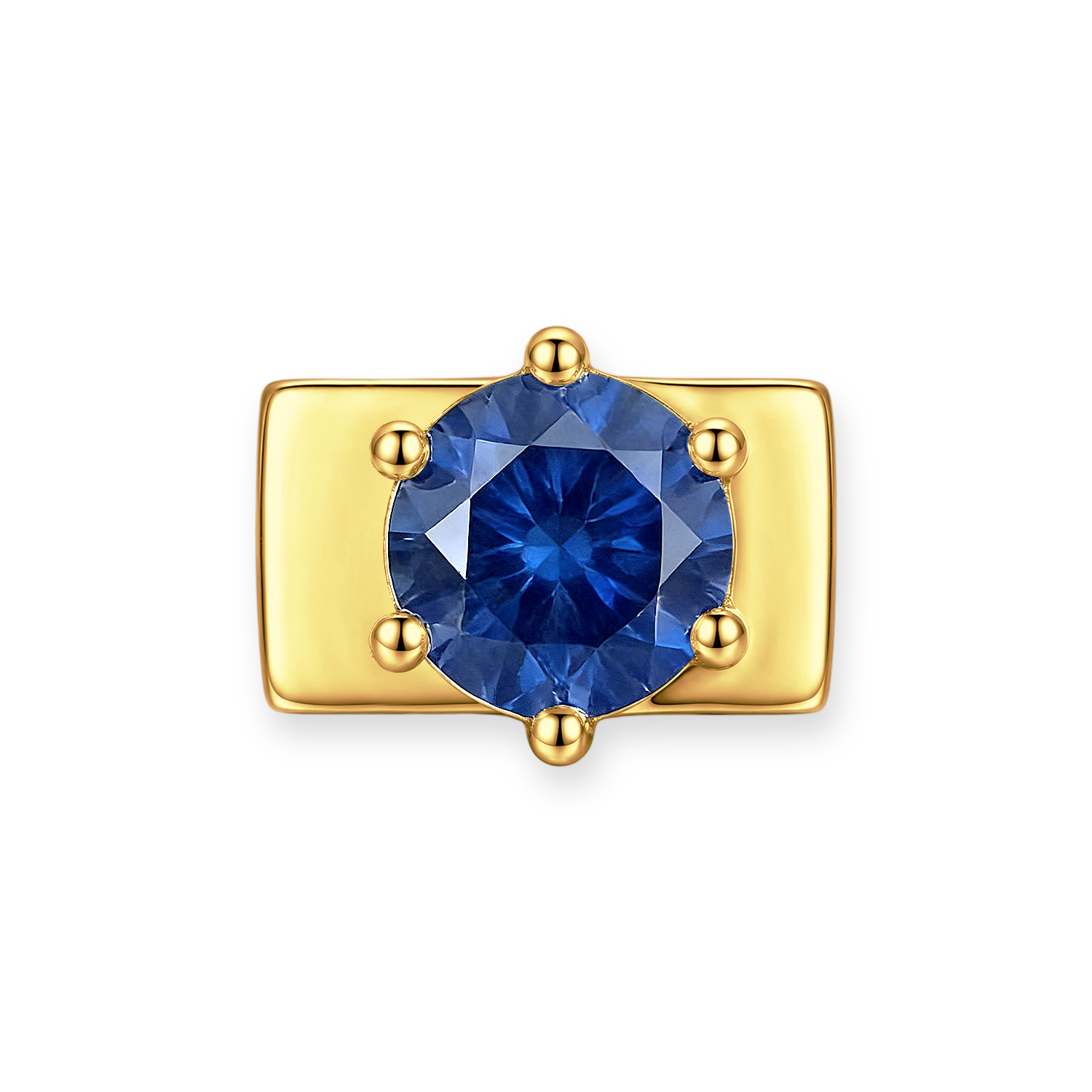 Dark Blue Round Diamond Charm - Gold - soufeelau