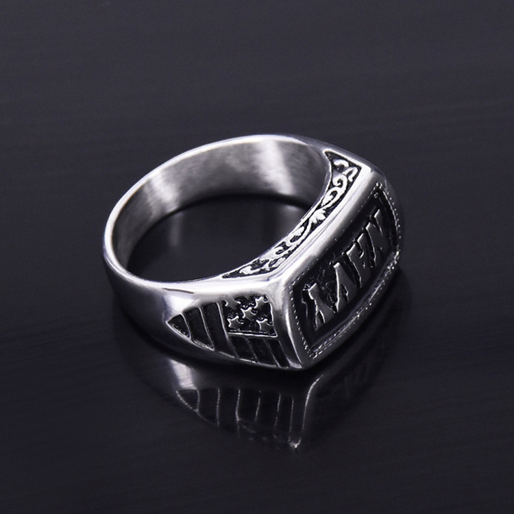 Men's Ring Punk Navy Ring Carved Ring Gift For Boyfriend - soufeelau