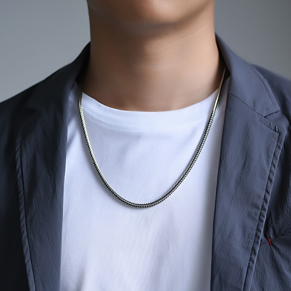 Men's Necklace Woven Chain Punk Stacking Chain Gift For Boyfriend - soufeelau