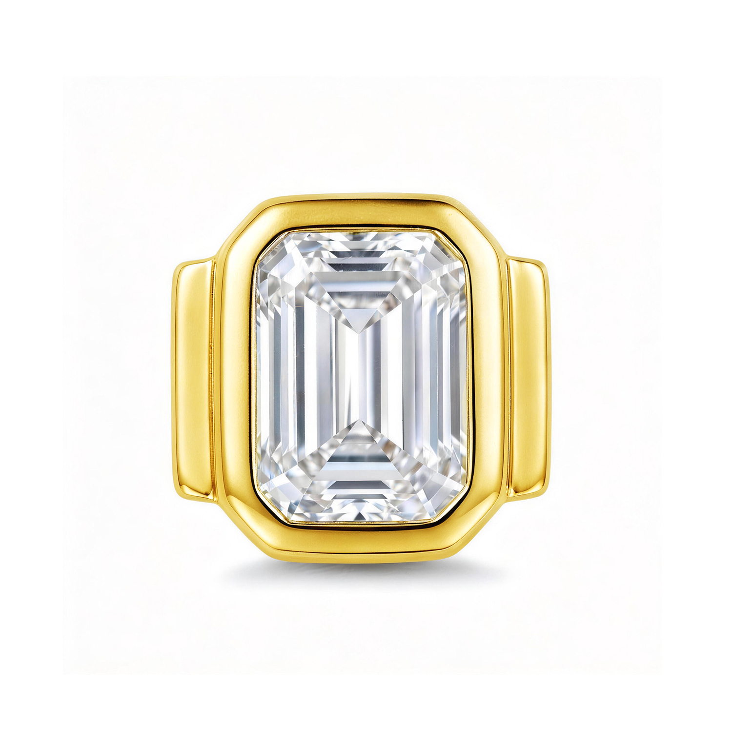 Large Rectangular Diamond Charm - Gold - soufeelau