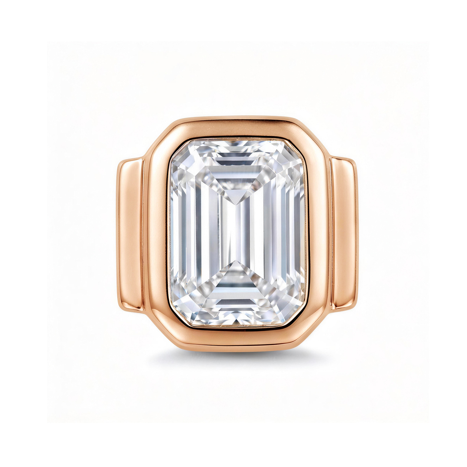 Large Rectangular Diamond Charm - Rose Gold - soufeelau