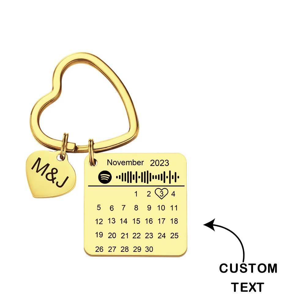 Custom Spotify Calendar Keychain Anniversary Gifts Custom Calendar Spotify Keychain Heart Shape Keychain Couple Gift
