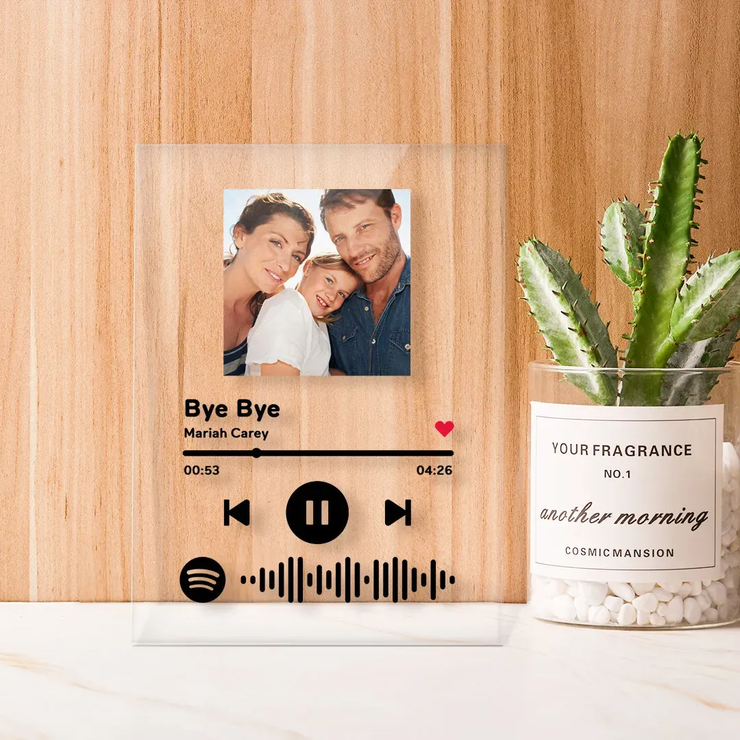 Scannable Spotify Code Plaque Keychain Music and Photo Acrylic, Song Keychain Gifts 2.1in*3.4in (5.4*8.6cm)