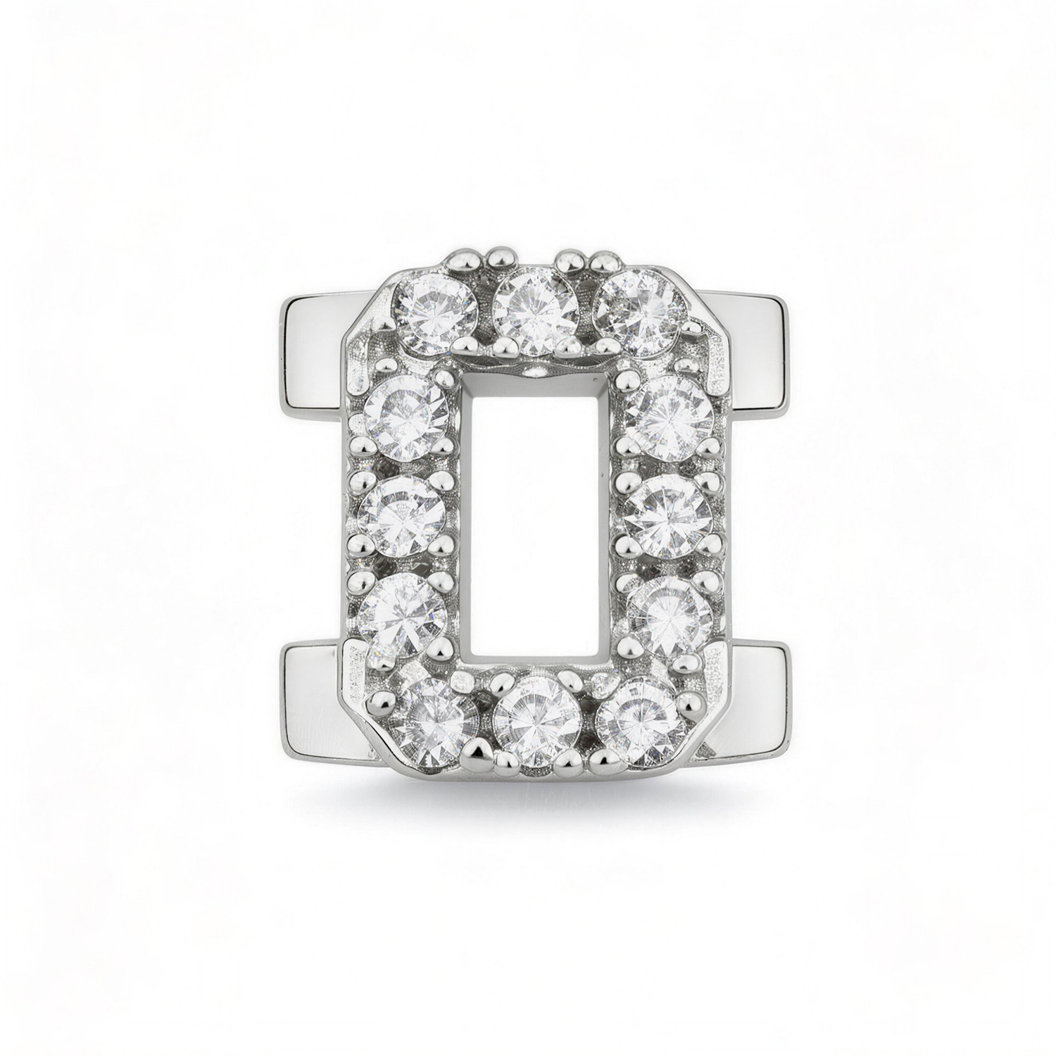 Number With Diamond 0 Charm - Silver - soufeelau
