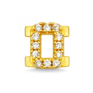 Number With Diamond 0 Charm - Gold