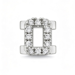 Number With Diamond 0 Charm - Silver