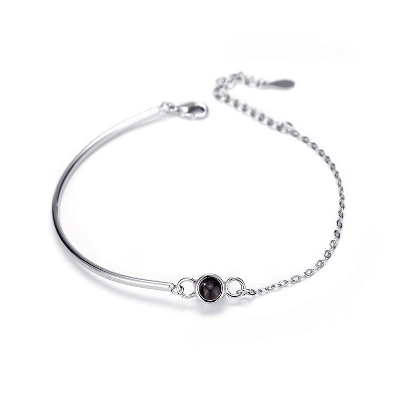 Custom Photo Bracelet Personalized Photo Projection Bracelet Circle Photo Bracelet with Picture Inside for Women Girl - soufeelau