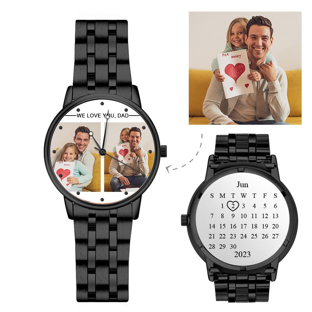 Custom Engraved Photo Watch Personalized Engraved Picture Watch Father's Day Gifts For Dad - soufeelau