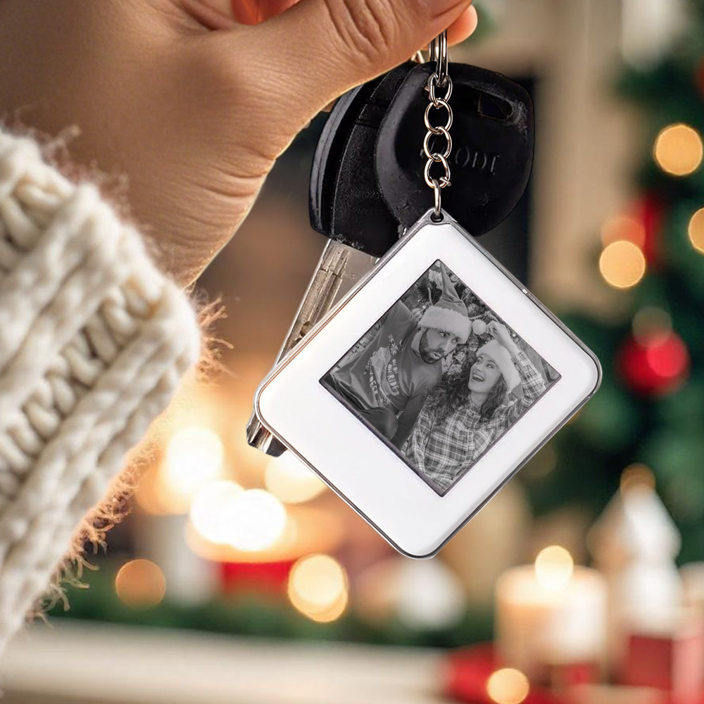 Memory Lingering Good Photo Key Chains 1.54inch NFC Powered eink Photo Shifting Key Chains Best Christmas Gift Ever - soufeelau