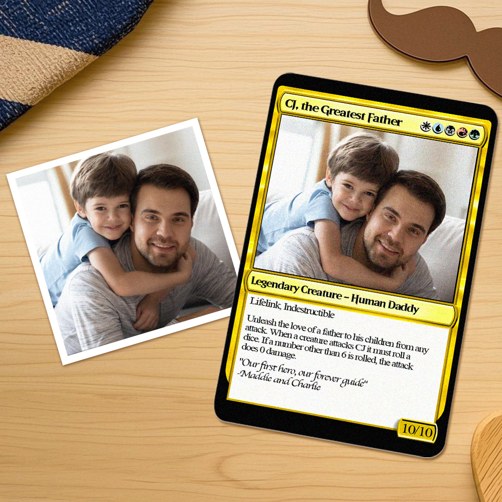 Custom Poke Card for Dad Personalized Photo and Text Gift for Father - soufeelau