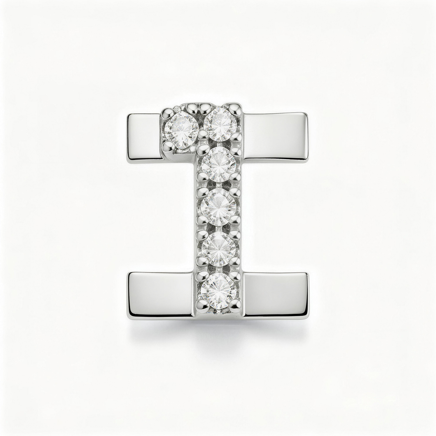 Number With Diamond 1 Charm - Silver - soufeelau