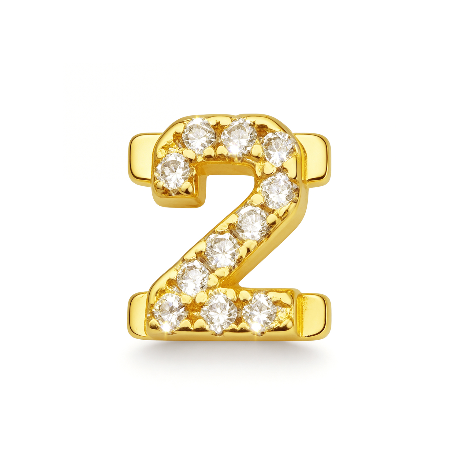Number With Diamond 2 Charm - Gold - soufeelau