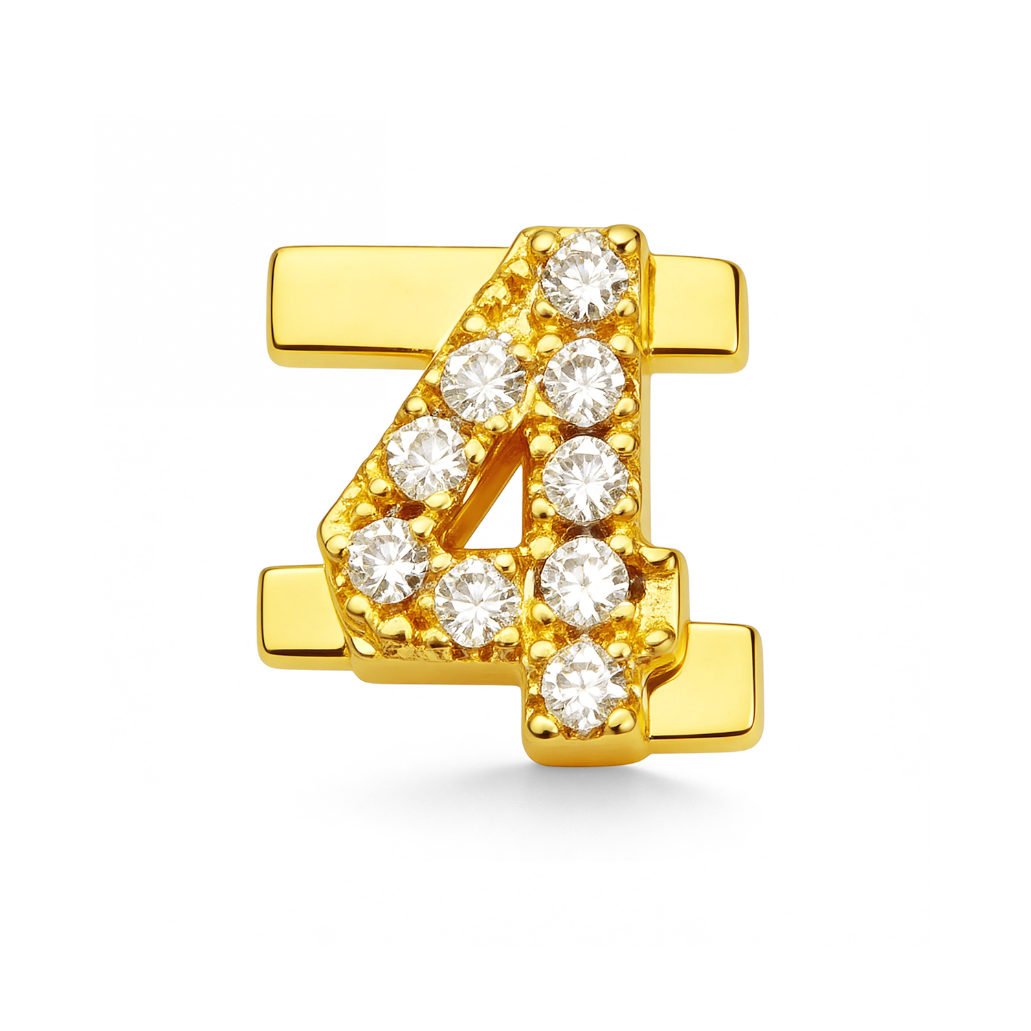 Number With Diamond 4 Charm - Gold - soufeelau