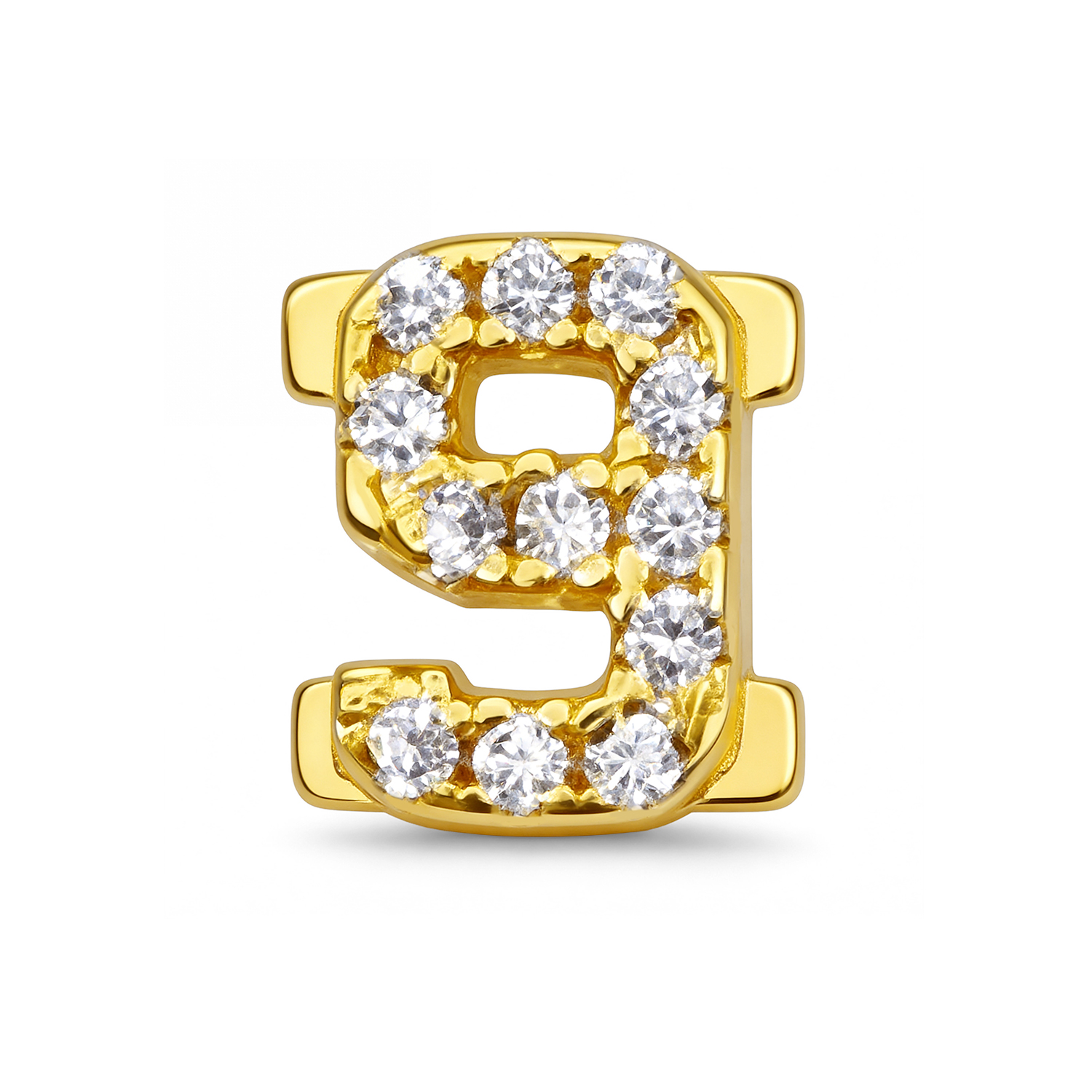 Number With Diamond 9 Charm - Gold - soufeelau