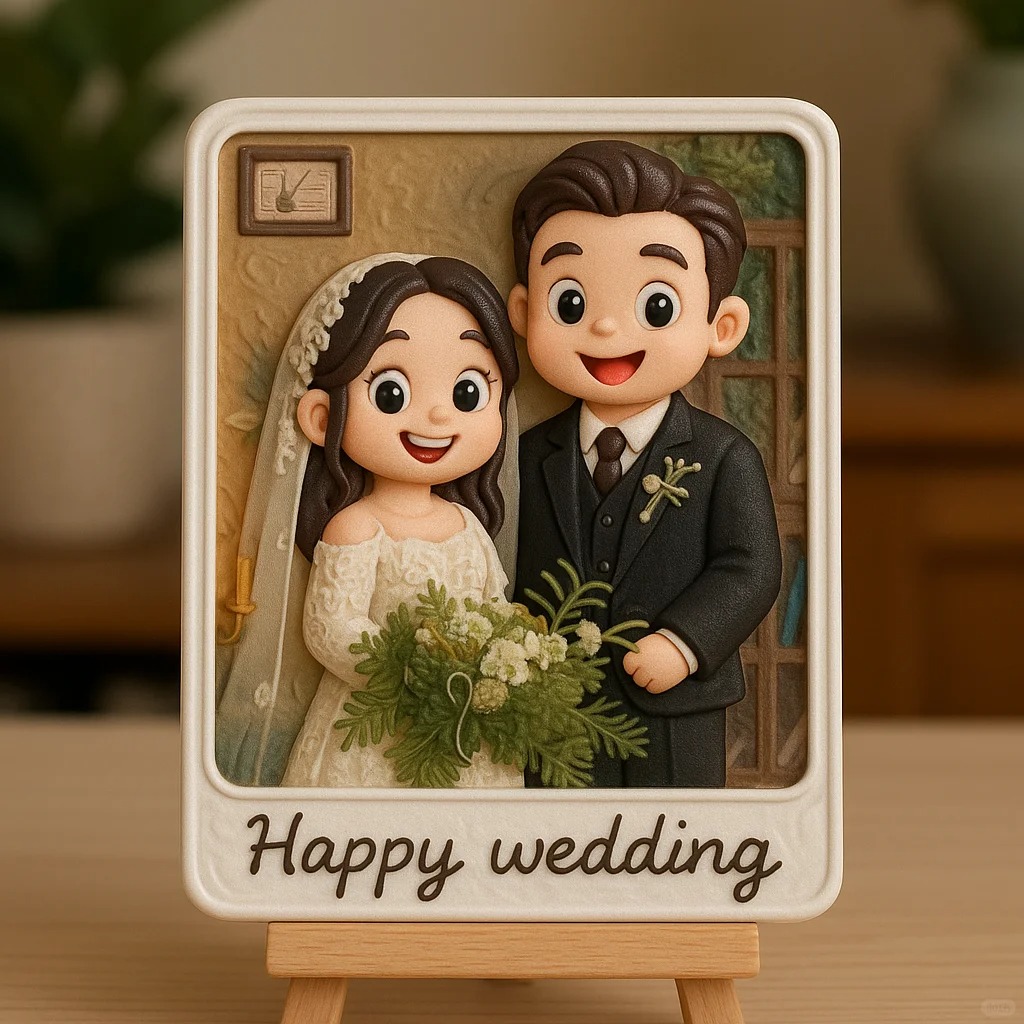 Custom Wedding Figurine 3D Printed Couple Gift Unique Bride and Groom Keepsake Romantic Personalized Wedding Decoration - soufeelau