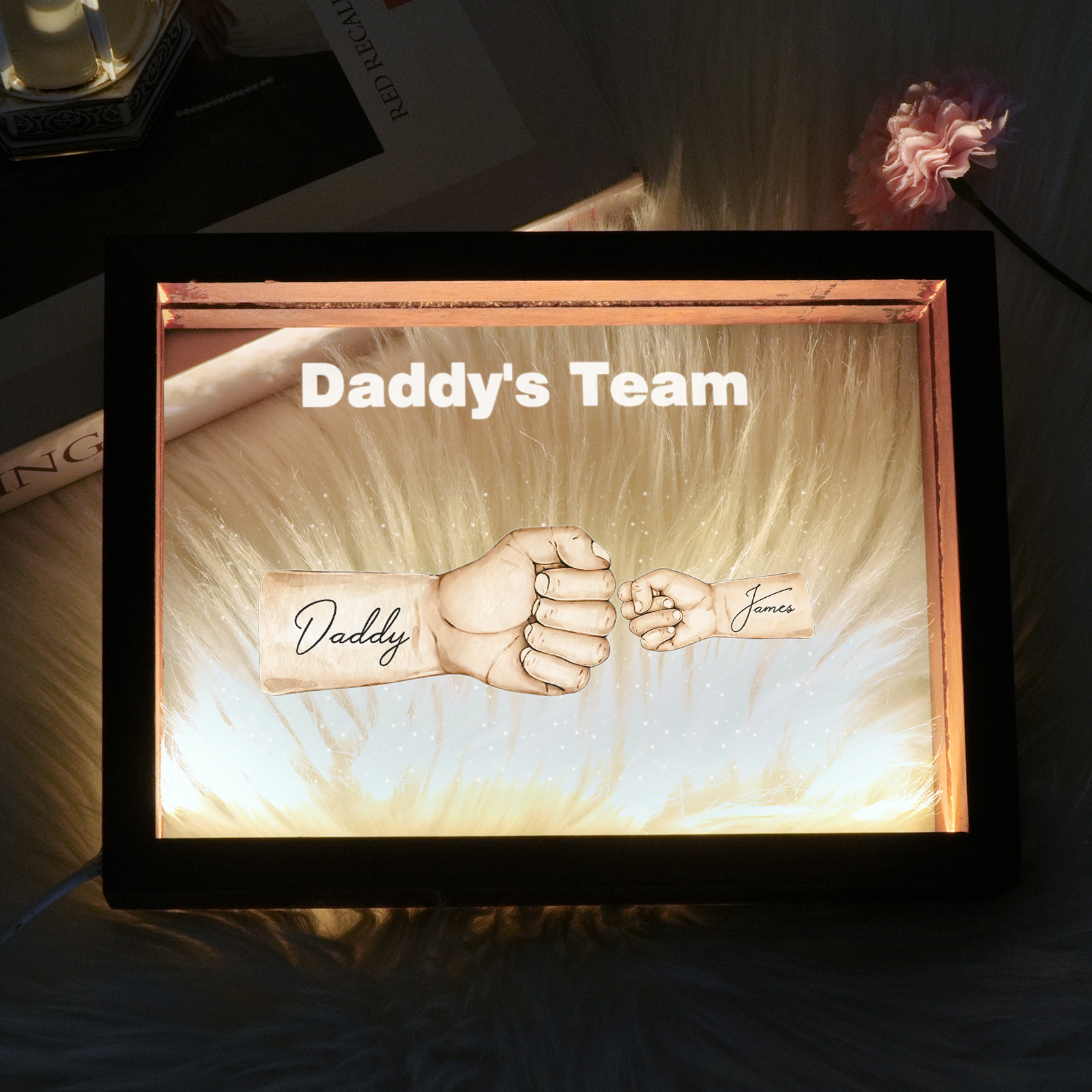 Custom Fists Night Light Personalized Name Father's Day Gifts for Dad - soufeelau