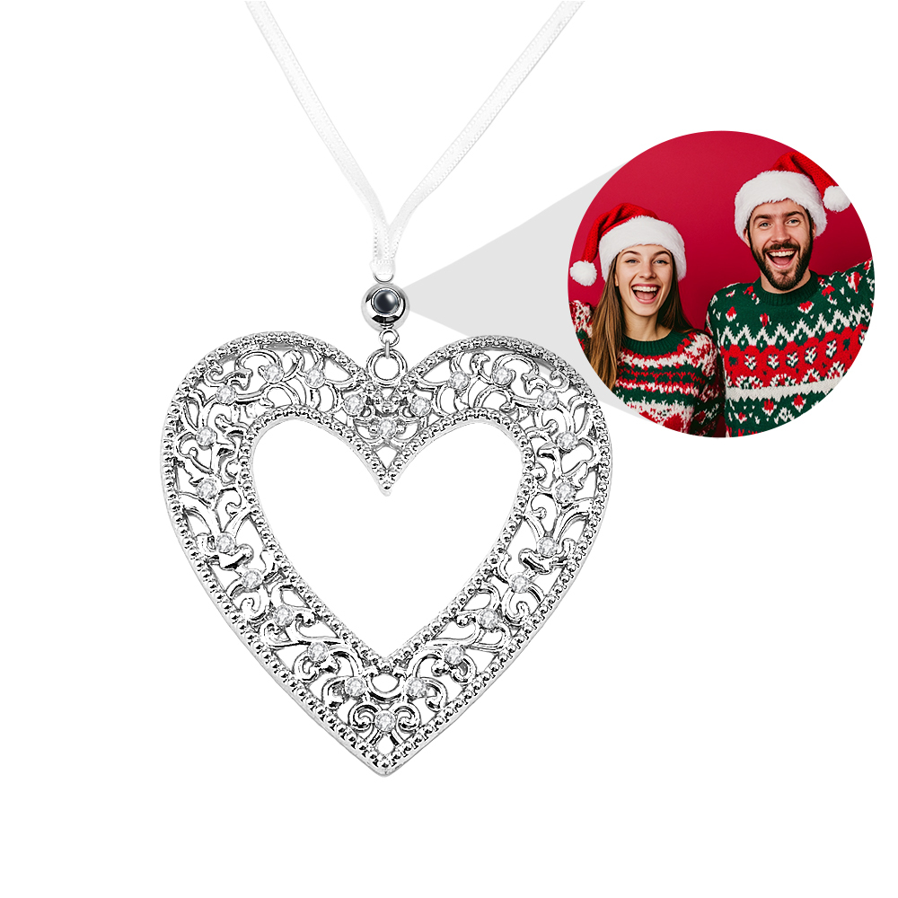 Personalized Christmas Projection Ornaments Heart Shape for Christmas