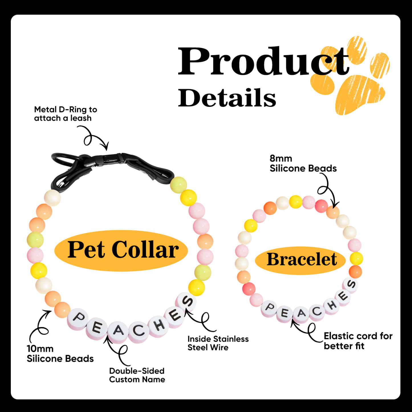 Personalized Pet Name Necklace – Comes with a Free Matching Bracelet